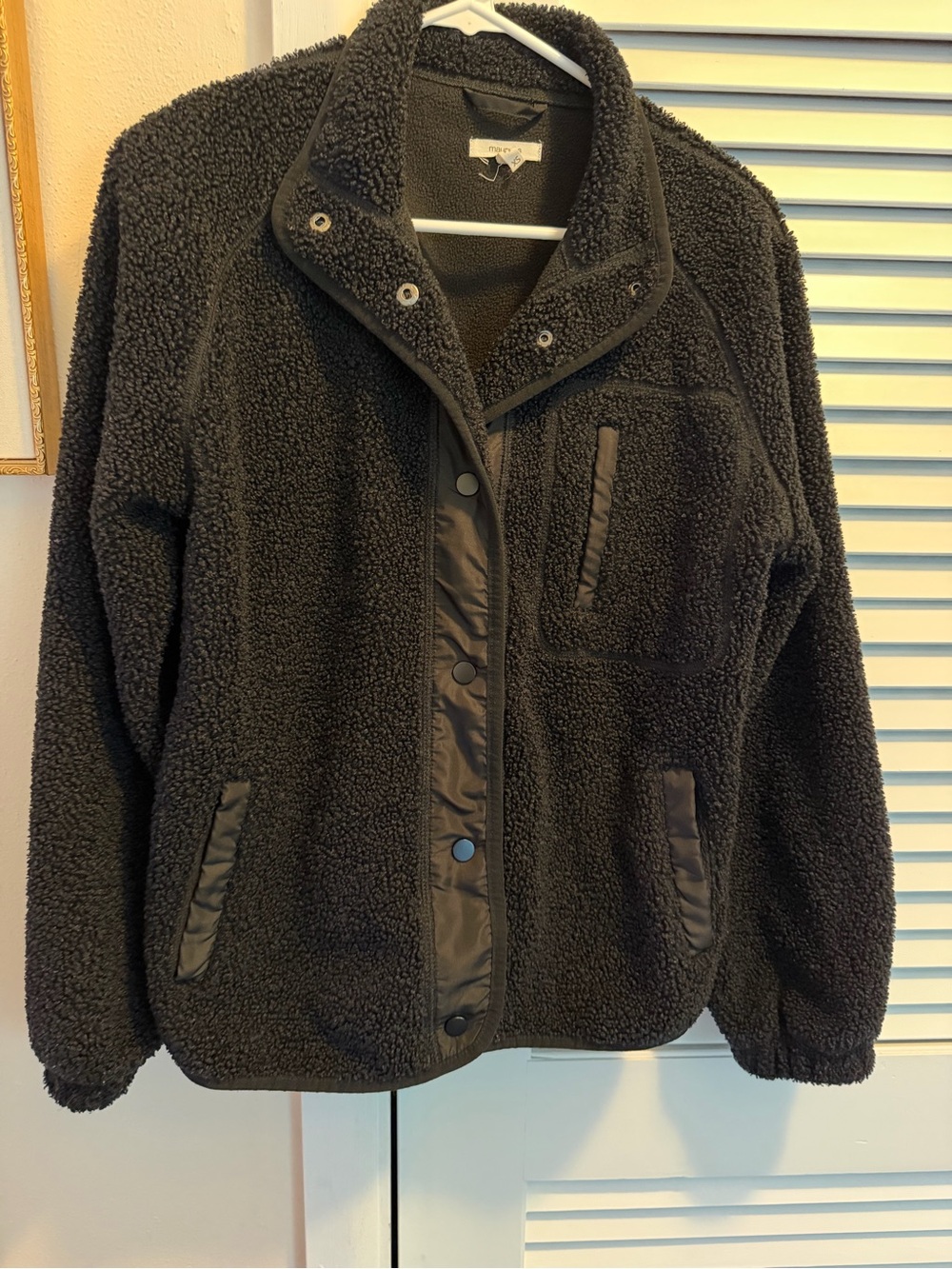 Maurices Black Sherpa Fleece Shirt Jacket